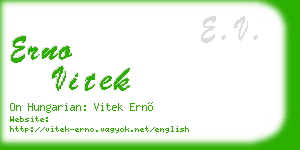 erno vitek business card